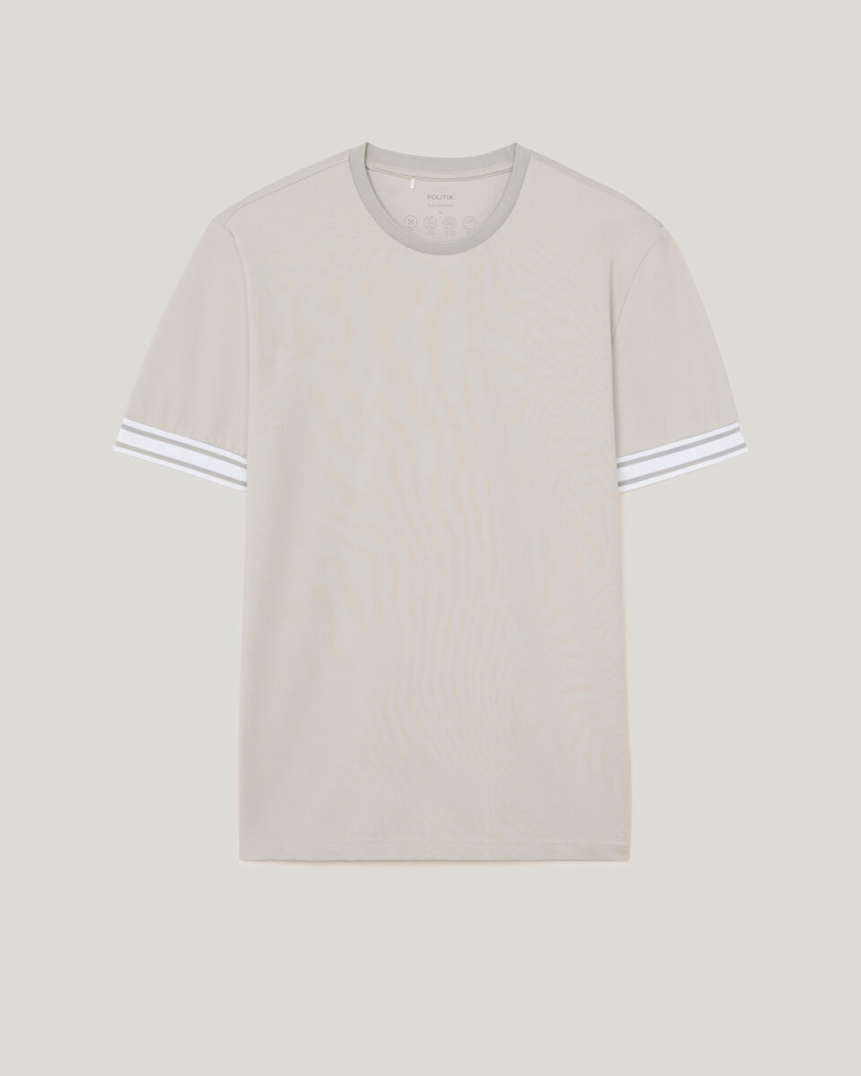 Curtis Travel Striped Pique Tee, Natural, hi-res